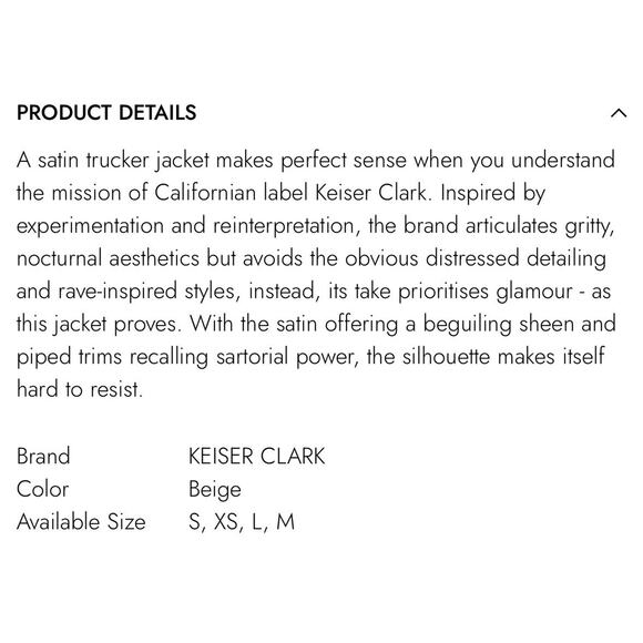 Keiser Clark Silky Copper Satin Trucker Jacket Size Medium Retail $550 - Picture 5 of 15